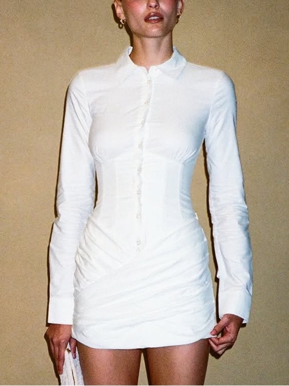 GUIZIO Corset Shirt Dress